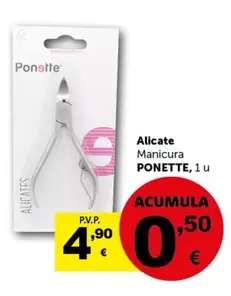 Oferta de Ponette - Alicate Manicura por 4,9€ en Masymas