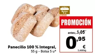 Oferta de Panecillo 100% Integral por 0,95€ en Masymas