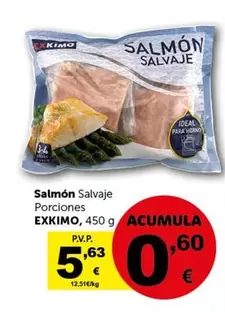 Oferta de Exkimo - Salmon Salvaje Porciones por 5,63€ en Masymas