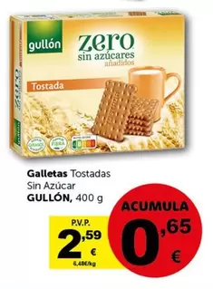 Oferta de Gullón - Galletas Tostadas Sin Azucar por 2,59€ en Masymas