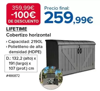 Oferta de Cobertizo Horizontal por 259,99€ en Costco