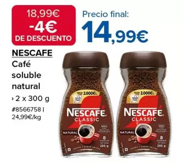 Oferta de Nescafé - Cafe Soluble Natural por 14,99€ en Costco