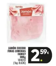 Oferta de Family - Jamon Cocido Finas Lonchas por 2,59€ en Family Cash