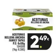 Oferta de Family - Aceitunas Rellena Anchoa  Tapas por 2,49€ en Family Cash
