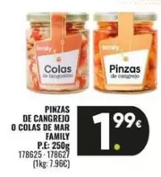 Oferta de Family - Pinzas De Cangrejo O Colas De Mar por 1,99€ en Family Cash