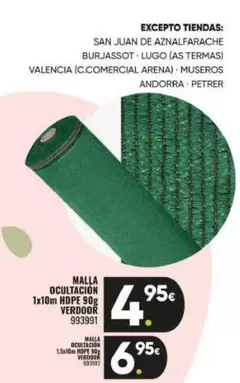 Oferta de As - Malla Ocultacion 1x10m Dpf 90g por 4,95€ en Family Cash