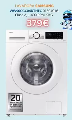 Oferta de Samsung - Lavadora Ww90cgc04dthec 01304016 por 379€ en Master Cadena