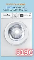 Oferta de Fagor - Rentadora 3FE-7212  por 319€ en Master Cadena
