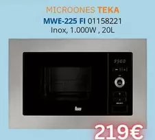 Oferta de Teka - Microones Mwe-225 Fi 01158221 por 219€ en Master Cadena