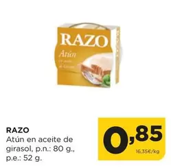 Oferta de Razo - Atun En Aceite De Girasol por 0,85€ en Alimerka