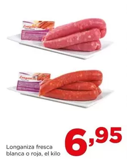 Oferta de Longaniza Fresca Blanca O Roja por 6,95€ en Alimerka