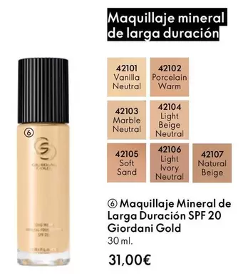 Oferta de Soft - Maquillaje Mineral De Larga SPF 20 por 31€ en Oriflame