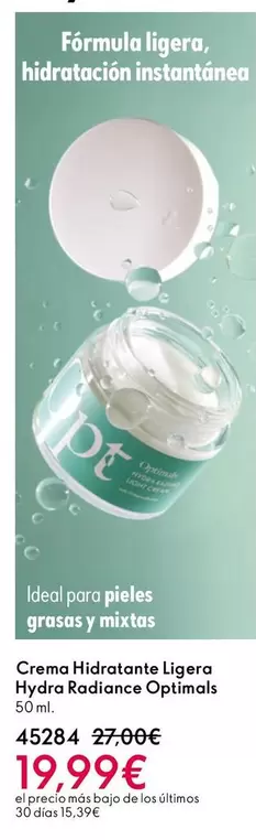 Oferta de Crea - Crema Hidratante Ligera Haydra Rodaine Optimals por 19,99€ en Oriflame