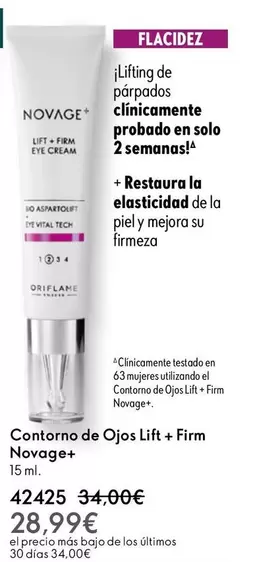 Oferta de Novage - Contorno De Ojos Lift + Firm por 28,99€ en Oriflame