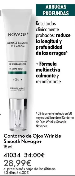 Oferta de Novage - Contorno De Ojos Wrinkle Smooth por 28,99€ en Oriflame