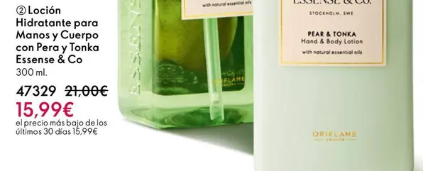 Oferta de Locion Hidratante Para Manos Y Cuerpo Con Pera Y Tonka por 15,99€ en Oriflame