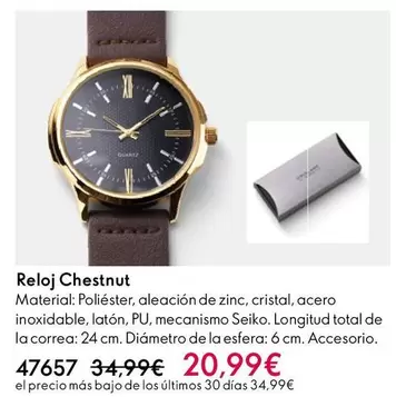 Oferta de Quartz - Reloj Chestnut por 20,99€ en Oriflame