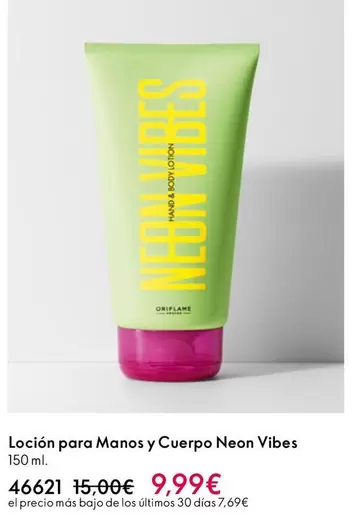 Oferta de Oriflame - Loción Para Manos Y Cuerpo Neon Vibes por 9,99€ en Oriflame