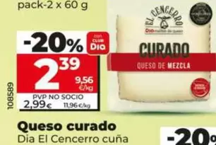 Oferta de Dia El Cencerro - Queso Curado  por 2,39€ en Dia
