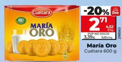 Oferta de Cuétara - María Oro  por 2,71€ en Dia