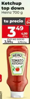 Oferta de Heinz - Ketchup Top Down  por 3,49€ en Dia
