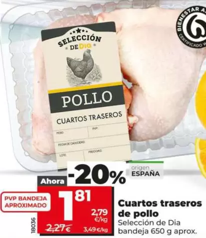 Oferta de Seleccion De Dia - Cuartos Traseros De Pollo  por 1,81€ en Dia