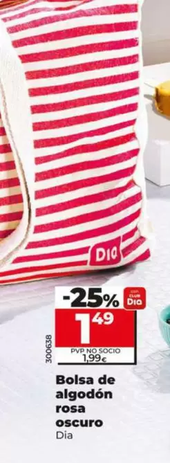 Oferta de Dia - Bolsa De Algodón Rosa Oscuro  por 1,49€ en Dia