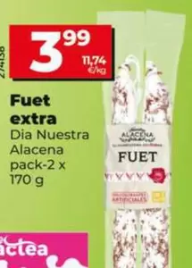 Oferta de Dia Nuestra Alacena - Fuet Extra por 3,99€ en Dia
