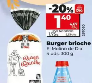 Oferta de El Molino De Dia - Burger Brioche El Molino De Dia 4 Uds. 300 G por 1,4€ en Dia