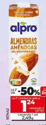 Oferta de Alpro - Bebida De Almendras por 2,49€ en Dia