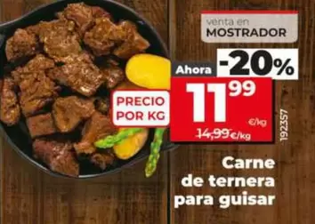 Oferta de Carne De Ternera Para Guisar  por 11,99€ en Dia