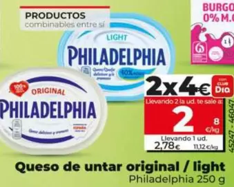 Oferta de Philadelphia - Queso De Untar Original / Light por 2,78€ en Dia