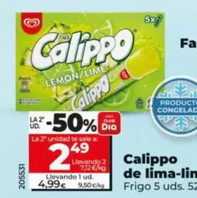 Oferta de Frigo - Calippo De Lima-Limón  por 4,99€ en Dia