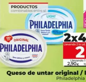 Oferta de Philadelphia - Queso De Untar Original/Light  por 2,9€ en Dia