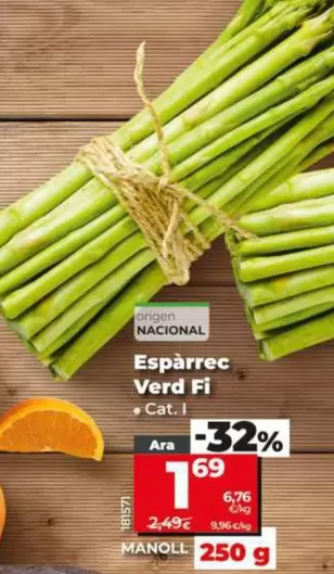 Oferta de Espárrago Verde Fino por 1,69€ en Dia
