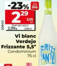 Oferta de Condominium - Vino Blanco Verdejo Frizzante 5,5º  por 2,29€ en Dia