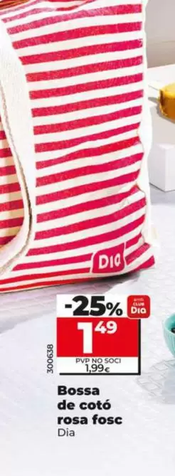 Oferta de Dia - Bolsa De Algodón Rosa Oscuro  por 1,49€ en Dia