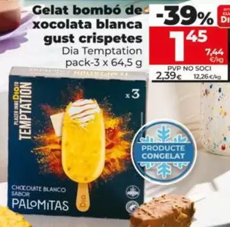 Oferta de Dia Temptation - Helado Bombón De Chocolate Blanco Sabor Palomitas  por 1,45€ en Dia