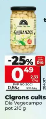 Oferta de Dia Vegecampo - Garbanzos Cocidos  por 0,49€ en Dia