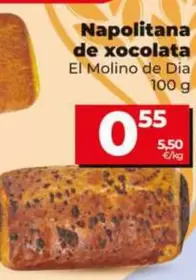 Oferta de El Molino De Dia - Napolitana De Chocolate por 0,55€ en Dia