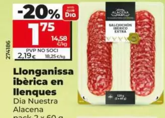 Oferta de Dia Nuestra Alacena - Salchichón Ibérico En Lonchas por 1,75€ en Dia