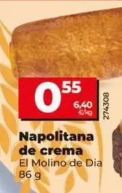 Oferta de El Molino De Dia - Napolitana De Crema  por 0,55€ en Dia