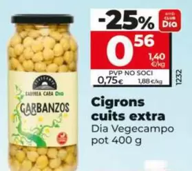 Oferta de Dia Vegecampo - Garbanzos Cocidos Extra  por 0,56€ en Dia