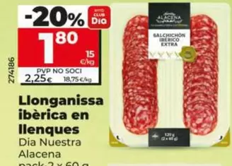 Oferta de Dia Nuestra Alacena - Salchichón Ibérico En Lonchas por 1,8€ en Dia