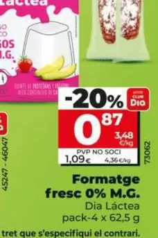 Oferta de Dia Lactea - Queso Fresco 0% M.G.  por 0,87€ en Dia