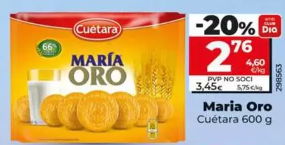 Oferta de Cuétara - María Oro  por 2,76€ en Dia