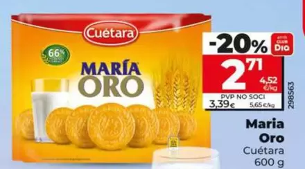 Oferta de Cuétara - María Oro por 2,71€ en Dia
