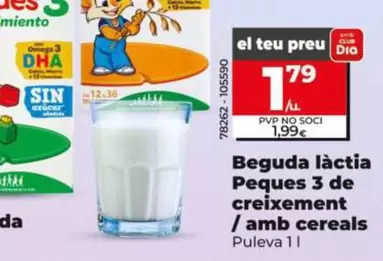 Oferta de Puleva - Bebida Láctea Peques 3 De Crecimiento / Con Cereales  por 1,79€ en Dia
