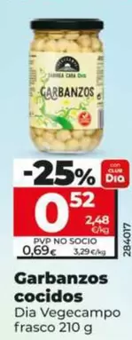 Oferta de Dia Vegecampo - Garbanzos Cocidos por 0,52€ en Dia