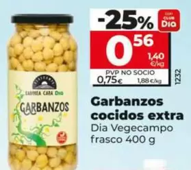 Oferta de Dia Vegecampo - Garbanzos Cocidos Extra por 0,56€ en Dia